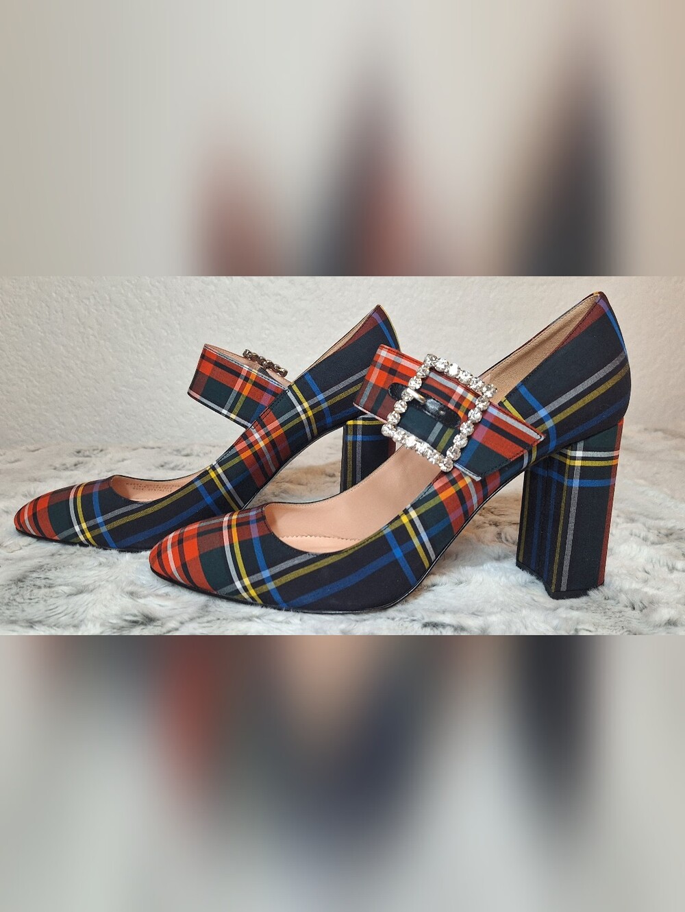 🌟 NWOT J.Crew Mollie Plaid Buckle-Strap Mary Jane Heels 🌟